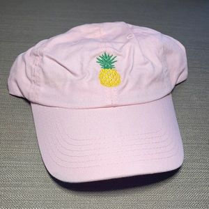Pink embroidered pineapple dad hat